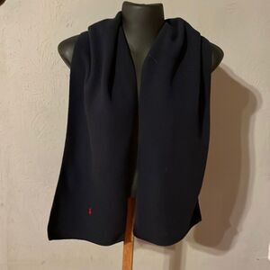 Vintage Polo Sport by Ralph Lauren 56” x 9.5” navy blue fleece scarf w/red logo